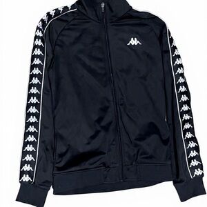 Kappa Black Jacket with Iconic Sleeve Design